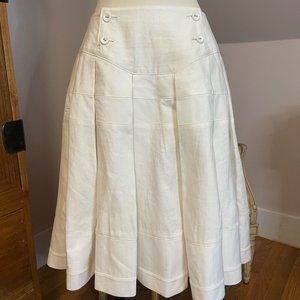 Shiro Sakai white linen nautical midi-skirt M NWT